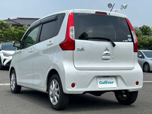 三菱 ｅＫワゴン G　セーフティPKG 静岡県 2017(平29)年 4.2万km シルキーホワイト ワンオーナー/社外ナビ（Bluetooth　フルセグ　CD）/社外ドライブレコーダー（COMTEC　GL855V）/ミラー型バックモニター/ベンチシート/スマートキー
