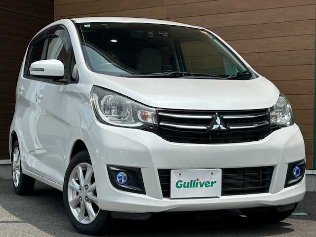 三菱 ｅＫワゴン G　セーフティPKG 静岡県 2017(平29)年 4.2万km シルキーホワイト ワンオーナー/社外ナビ（Bluetooth　フルセグ　CD）/社外ドライブレコーダー（COMTEC　GL855V）/ミラー型バックモニター/ベンチシート/スマートキー