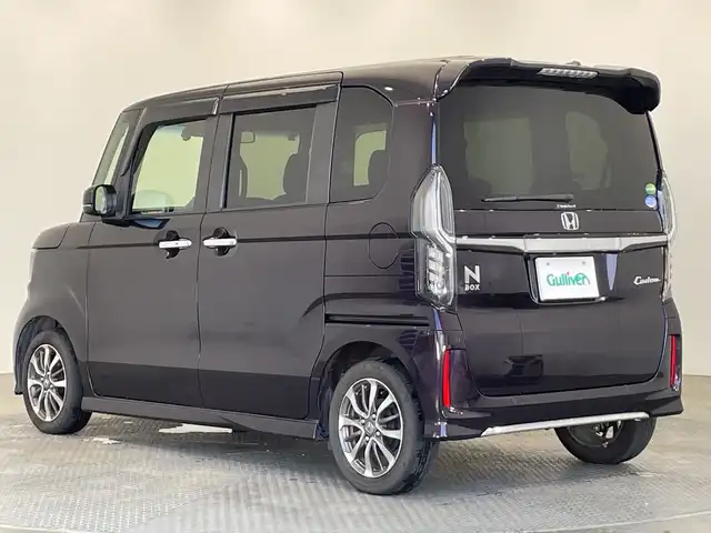 ホンダ Ｎ ＢＯＸ カスタム L 栃木県 2021(令3)年 1.2万km プレミアムベルベットパープル・パール 純正ナビ/（フルセグTV/CD/DVD/SD/Bluetooth）/バックカメラ/コーナーセンサー/パーキングアシスト/ビルトインETC/前方ドラレコ/両側パワースライドドア/シートヒーター/チップアップシート/オートライト/LEDヘッドライト/横滑り防止装置/スマートキー/アイドリングストップ/電動格納ミラー/純正アルミホイール/純正フロアマット