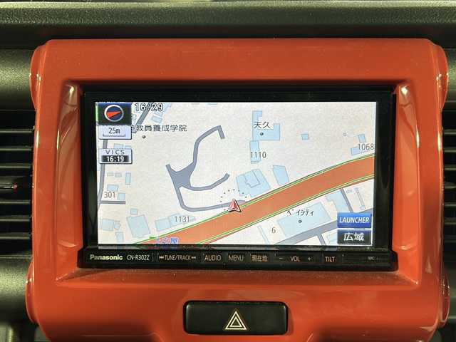 スズキ ハスラー Jスタイル 沖縄県 2015(平27)年 9.5万km フェニックスレッドパール/ホワイト2トーンルーフ 県外仕入　/禁煙車　　/社外ナビ（ＴＶ，ＢＴ，ＣＤ／ＤＶＤ，ラジオ）/純正フロアマット　/アイドリングストップ　/シートヒーター　/オートライト/ベンチシート/衝突軽減ブレーキ　/キセノンヘッドライト　/スペアキー