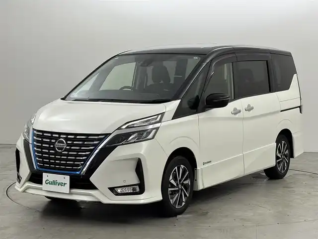 日産 セレナ e－パワー ハイウェイスター V 福岡県 2021(令3)年 2.7万km ブリリアントホワイトパール 2トーン 純正１０型ナビ／フルセグＴＶ　/バックカメラ　/プロパイロット　/コーナーセンサー　/エマージェンシーブレーキ　/レーンキープ　/ブラインドスポットモニター　/両側電動スライドドア　/Ｗエアコン　/純正１６インチＡＷ/ＬＥＤヘッドライト