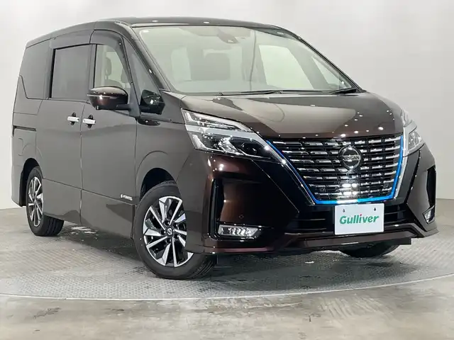 日産 セレナ e－パワー ハイウェイスター V 栃木県 2020(令2)年 5.3万km インペリアルアンバーP 純正メモリナビ/（CD/DVD/フルセグTV/Bluetooth/SD）/全方位カメラ/プロパイロット/コーナーセンサー/ビルトインETC/前方ドライブレコーダー/両側パワースライドドア/禁煙車/デジタルインナーミラー/オートライト/LEDヘッドライト/横滑り防止装置/スマートキー/プッシュスタート/ステアリングスイッチ/革巻きステアリング/ウィンカーミラー/純正16インチアルミホイール/純正フロアマット