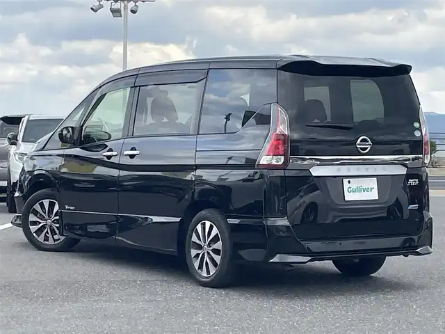 日産 セレナ ハイウェイスター プロパイロットED 島根県 2017(平29)年 3.4万km ダイヤモンドブラック 登録時走行距離　33148km/取扱説明書/純正９インチナビ（MM516D-L）/（DVD/Blu-ray/CD/AM/FM/Bluetooth/ワンセグTV）/フリップダウンモニター/バックカメラ/プロパイロット/エマージェンシーブレーキ/レーンアシスト/コーナーセンサー/プッシュスタート/スマートキー/横滑り防止装置/LEDヘッドライト/ETC/純正アルミ１６インチ