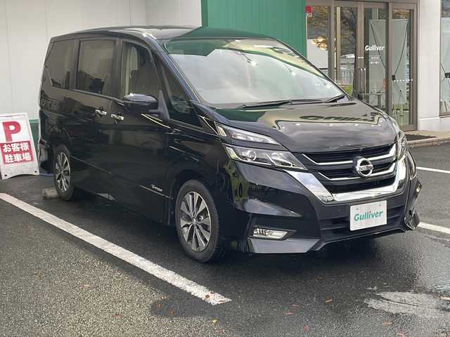 日産 セレナ ハイウェイスター プロパイロットED 京都府 2017(平29)年 6万km ダイヤモンドブラック 純正メモリナビ　フルセグ　Ｂｌｕｅｔｏｏｔｈオーディオ　ＤＶＤ再生　後席フリップダウンモニター　プロパイロット　エマージェンシーブレーキ　両側パワースライド　ＬＥＤヘッドライト　ビルトインＥＴＣ