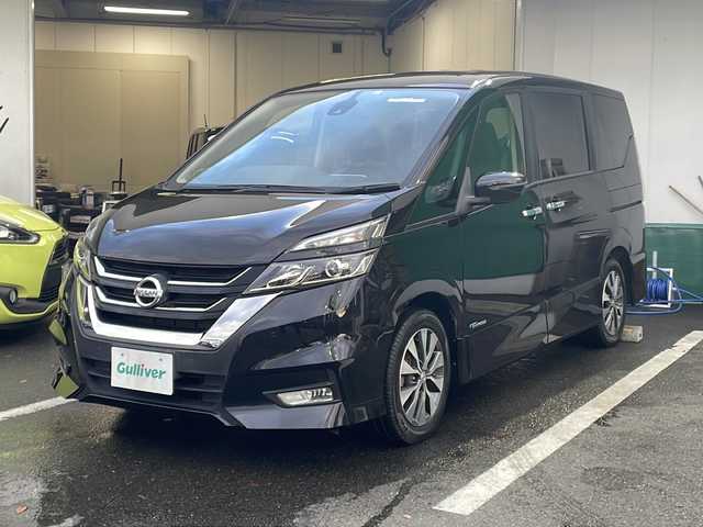 日産 セレナ ハイウェイスター プロパイロットED 京都府 2017(平29)年 6万km ダイヤモンドブラック 純正メモリナビ　フルセグ　Ｂｌｕｅｔｏｏｔｈオーディオ　ＤＶＤ再生　後席フリップダウンモニター　プロパイロット　エマージェンシーブレーキ　両側パワースライド　ＬＥＤヘッドライト　ビルトインＥＴＣ