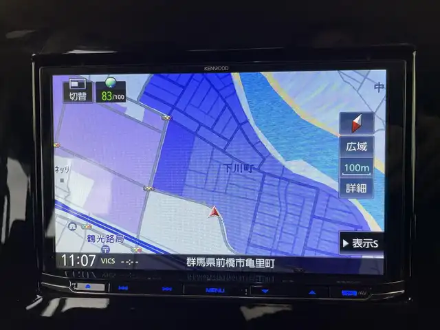 スズキ スペーシア カスタム HYBRID XS 群馬県 2024(令6)年 0.7万km ブルーイッシュブラックパール3 社外８インチナビ　バックカメラ　両側パワースライドドア　レーダークルーズコントロール　オットマン　シートヒーター　純正１５インチＡＷ　ステアリングリモコン　ＨＵＤ　コーナーセンサー　ＥＴＣ　禁煙車