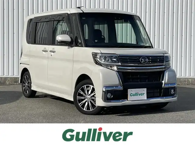 ダイハツ タント カスタム X トップED SA Ⅲ 福岡県 2018(平30)年 5万km パールホワイトⅢ スマートアシスト/衝突軽減/レーンアシスト/コーナーセンサー/社外ナビ（ＣＮ－ＲＡ０５ＷＤ）/フルセグTV/CD/DVD/BT/SD/AM/FM/バックカメラ/左パワースライドドア/D席シートヒーター/ＬＥＤオートライト/オートハイビーム/フォグランプ/アイドリングストップ/ハンドルリモコン/純正１４アルミ/ETC/電格ミラー/ロールサンシェード