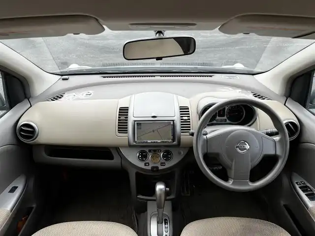 日産 ノート 15E FOUR 道央・札幌 2006(平18)年 14.7万km トワイライトグレー ４WD/社外HDDナビ/AM/FM/CD/ワンセグ/コーナーセンサー/スマートキー/LEDヘッドライト/オートライト/フォグランプ/電動格納ミラー/純正フロアマット/ドアバイザー/社外AW付冬タイヤ積込/175/65/R14/2020年/山5mm