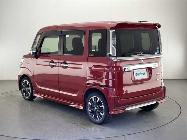 スズキ スペーシア カスタム HYBRID XS ターボ 宮崎県 2019(平31)年 11.7万km フェニックスレッドパール 純正8型SDナビ(フルセグTV/CD/DVD/BT)/両側パワースライド/クルーズコントロール/衝突軽減ブレーキ/パドルシフト/ETC/コーナーセンサー/USBポート/運転席シートヒーター/純正15インチアルミホイル/純正フロアマット/純正LEDヘッドライト/プッシュスタート/スマートキー/ステアリングスイッチ/オートライト/オートハイビーム