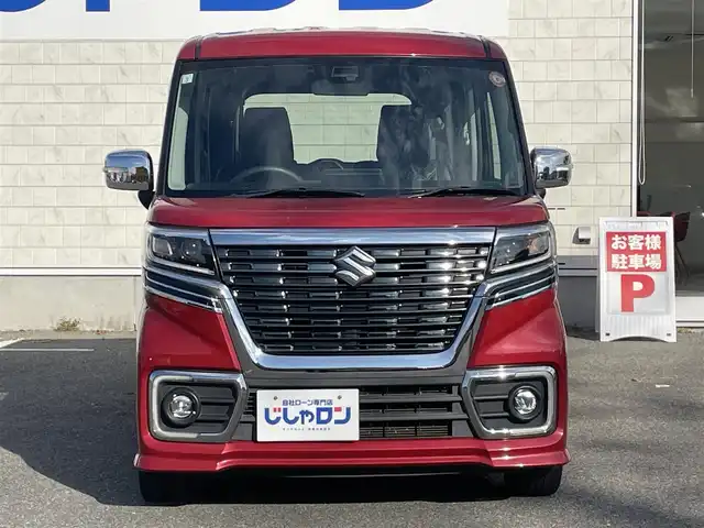 スズキ スペーシア カスタム HYBRID XS ターボ 佐賀県 2019(平31)年 11.7万km フェニックスレッドパール （株)IDOMが運営する【じしゃロン佐賀店】の自社ローン専用車両になります/こちらは現金またはオートローンご利用時の価格です。自社ローンご希望の方は別途その旨お申付け下さい/禁煙車/ターボ/純正8型SDナビ(フルセグTV/CD/DVD/BT)/両側パワースライド/クルーズコントロール/衝突軽減ブレーキ/パドルシフト/ETC/コーナーセンサー/USBポート/運転席シートヒーター/純正15インチアルミホイル/純正フロアマット/純正LEDヘッドライト