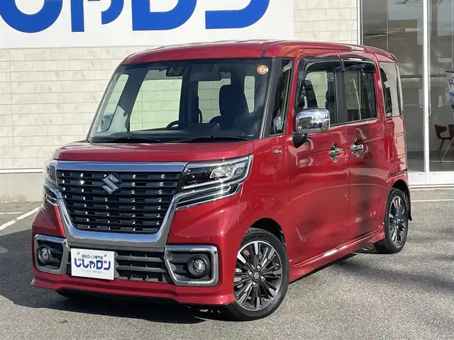 スズキ スペーシア カスタム HYBRID XS ターボ 佐賀県 2019(平31)年 11.7万km フェニックスレッドパール （株)IDOMが運営する【じしゃロン佐賀店】の自社ローン専用車両になります/こちらは現金またはオートローンご利用時の価格です。自社ローンご希望の方は別途その旨お申付け下さい/禁煙車/ターボ/純正8型SDナビ(フルセグTV/CD/DVD/BT)/両側パワースライド/クルーズコントロール/衝突軽減ブレーキ/パドルシフト/ETC/コーナーセンサー/USBポート/運転席シートヒーター/純正15インチアルミホイル/純正フロアマット/純正LEDヘッドライト