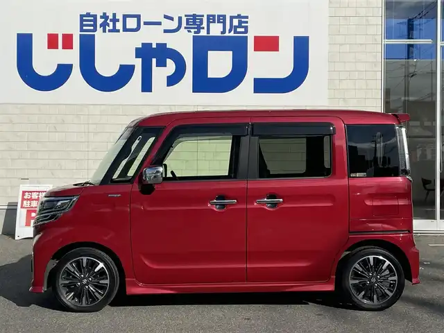 スズキ スペーシア カスタム HYBRID XS ターボ 佐賀県 2019(平31)年 11.7万km フェニックスレッドパール （株)IDOMが運営する【じしゃロン佐賀店】の自社ローン専用車両になります/こちらは現金またはオートローンご利用時の価格です。自社ローンご希望の方は別途その旨お申付け下さい/禁煙車/ターボ/純正8型SDナビ(フルセグTV/CD/DVD/BT)/両側パワースライド/クルーズコントロール/衝突軽減ブレーキ/パドルシフト/ETC/コーナーセンサー/USBポート/運転席シートヒーター/純正15インチアルミホイル/純正フロアマット/純正LEDヘッドライト