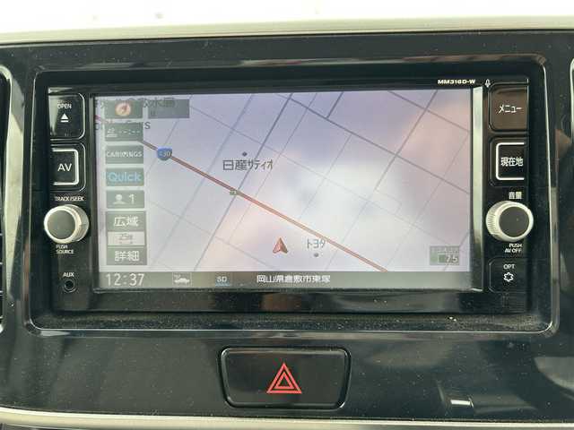 日産 デイズ ルークス X 岡山県 2018(平30)年 6.8万km ブラック 社外ナビ　/全周囲カメラ　/衝突被害軽減システム　/片側パワースライドドア　/バックカメラ　/前後ドライブレコーダー　/ETC　/横滑り防止装置　/Bluetooth　/14インチ純正アルミホイール　/USB入力端子