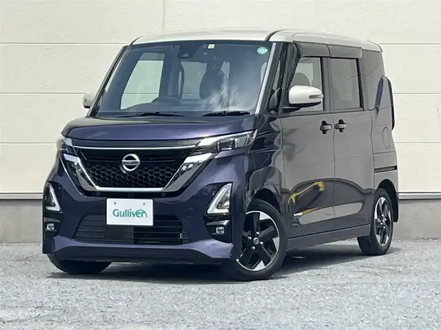 日産 ルークス HWS X プロパイロットED 茨城県 2022(令4)年 3.8万km アメジストパープル 純正9インチナビ/フルセグテレビ/アラウンドビューモニター/プルパイロット機能/アイドリングストップ/両側パワスラ/パワーステアリング/パワーウィンドウ/プッシュスタート/純正フロアマット/純正AW/VDC/LDW/ETC