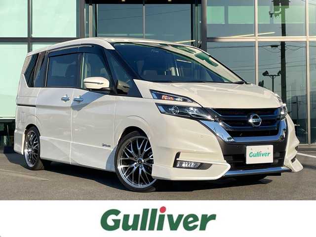 日産 セレナ e－パワー ハイウェイスター V 愛媛県 2018(平30)年 2万km ブリリアントホワイトパール 純正9型ナビ(Bluetooth/フルセグTV)/純正フリップダウンモニター/両側パワースライドドア/全周囲カメラ/純正フルエアロ/プロパイロット/クリアランスソナー/ドライブレコーダー/インテリジェントルームミラー/RS-R車高調/レザー調シートカバー/革巻ステアリング/ステアリングリモコン/ステアリングヒーター/LEDヘッドライト/電動パーキングブレーキ/AutoHold機能/現状サマー(社外AW)(225/35/R19)/タイヤ付純正AW(6部山)/純正サス有