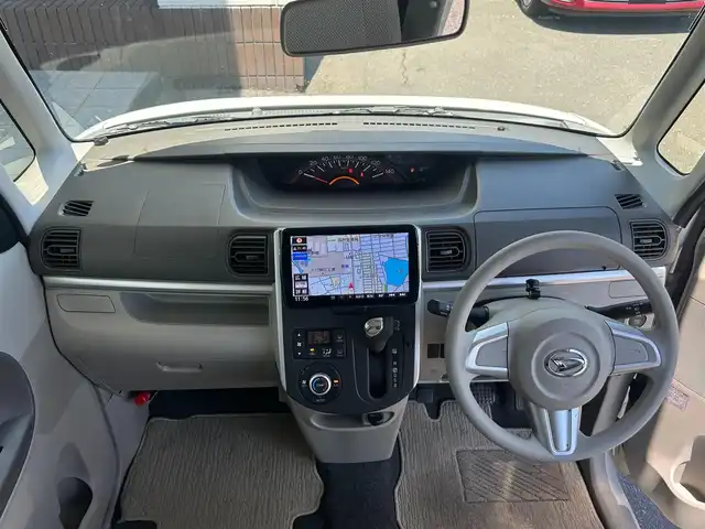 ダイハツ タント X 静岡県 2015(平27)年 5.3万km パールホワイトⅢ 社外９V型フローティングナビ/Bluetooth/フルセグTV/ドライブレコーダー前後/片側パワースライドドア/プッシュスタート/スマートキー/LEDヘッドライト/オートライト/横滑り防止装置/ベンチシート