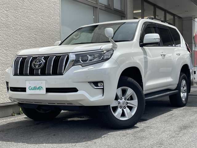トヨタ ランドクルーザー プラド TX 大阪府 2021(令3)年 3.6万km ホワイトパールクリスタルシャイン ワンオーナー/サンルーフ/社外SDナビ/（フルセグ/BT/CD/DVD）/バックカメラ/レーダークルーズコントロール/レーンキープアシスト/衝突軽減防止システム/純正１７インチAW/ETC/保証書/取扱説明書/スペアキー　有