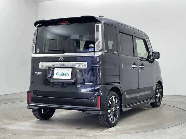 マツダ フレアワゴン カスタムスタイル ハイブリッド XS 兵庫県 2019(令1)年 5.6万km ブルーイッシュブラックパール3 ・純正ナビ（フルセグ・BT・DVD・CD・SD）/・両側パワースライドドア/・ETC/・LEDオートライト/・フォグランプ/・オートマチックハイビーム/・衝突軽減ブレーキ/・車線逸脱警報/・コーナーセンサー/・横滑り防止装置/・アイドリングストップ/・シートヒーター/・シートリフター/・後席サンシェード/・純正15インチアルミホイール/・ステアリングリモコン/・サーキュレーター/・スマートキー/・プッシュスタート/・ドアバイザー/・W＋サイドエアバック/・LEDルームランプ/・電動格納ミラー