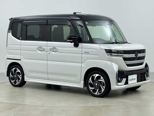 スズキ スペーシア カスタム HYBRID XS 道央・札幌 2024(令6)年 1.5万km ピュアホワイトパール/ブラック2トーン ・4WD/・スズキセーフティーサポート/・レーダークルーズコントロール/・純正ディスプレイオーディオ/・ナビ&BT&SD&HDMI&USB&フルセグTV/・AppleCarPlay&AndroidAuto/・全方位カメラ/・両側パワースライドドア/・アイドリングストップ/・ステアリングスイッチ/・ステアリングヒーター/・ハーフレザーシート/・前席シートヒーター/・ヘッドアップディスプレイ/・オートライト/・LEDヘッドライト/・スマートキー/・スペアキー/・積込スタッドレス社外AW付