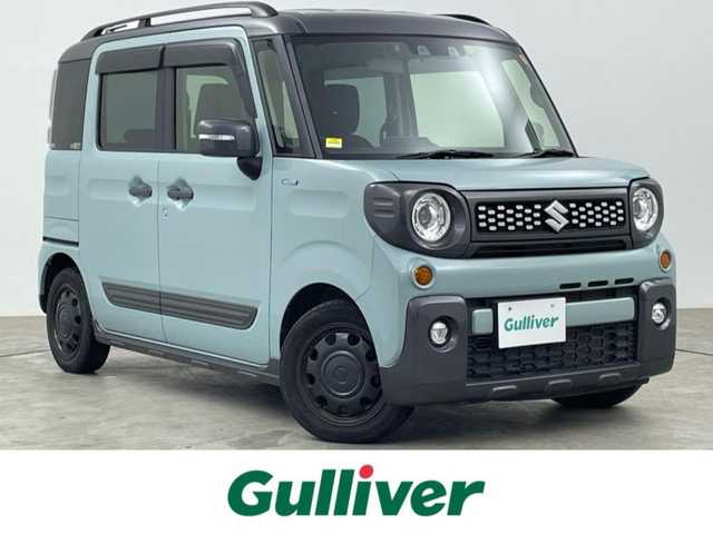 スズキ スペーシア ギア HYBRID XZターボ 大分県 2021(令3)年 2万km オフブルーメタリック/ガンメタリック2トーンルーフ 禁煙車　/セーフティサポート　/社外ナビ　【CN-RZ865】/　(フルセグTV　Bluetooth)/両側パワースライドドア　/ターボ　/ＬＥＤヘッドライト　/レーダークルーズコントロール　/アイドリングストップ　/パドルシフト　/プッシュスタート　/スマートキー　/ＥＴＣ