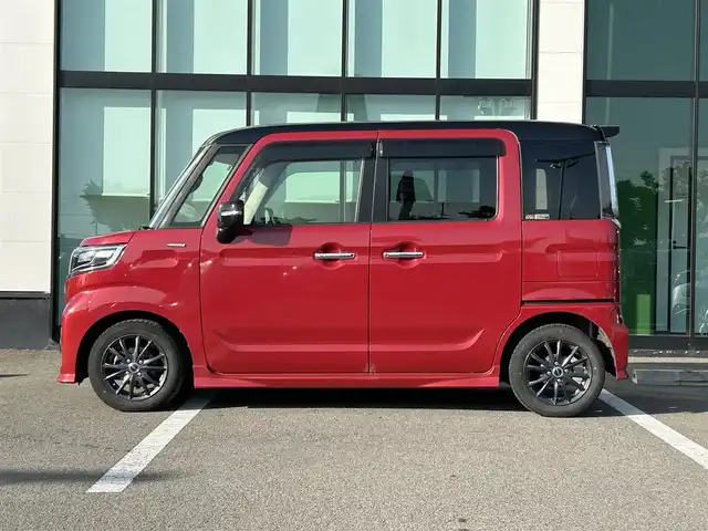 スズキ スペーシア カスタム XS ターボ 和歌山県 2018(平30)年 11.9万km フェニックスレッドパール/ブルーイッシュブラックパール 純正ナビ/フルセグTV/（BT/CD/DVD/USB）/全方位カメラ/両側パワースライドドア/ハーフレザーシート/運転席シートヒーター/衝突軽減ブレーキ/コーナーセンサー/横滑り防止機能/クルーズコントロール/HUD/オートライト/パドルシフト/ビルトインETC/後席サーキュレーター/リアサンシェード/プッシュスタート/ISOFIX/TVキャンセラー