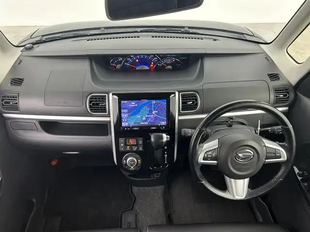ダイハツ タント カスタム RS トップED SA Ⅲ 群馬県 2018(平30)年 6.7万km ブラックマイカメタリック 社外8型ナビ（ＣＤ．ＤＶＤ．ＢＴ．ＳＤ．フルセグ）　Ｂカメラ　純正フリップダウン　スマアシ３　衝突軽減　レーンキープアシスト　オートハイビーム　両側パワースライド　ＬＥＤヘッドライド　ＥＴＣ　オートリトラクターミラー　スペアキー　プッシュスタート　純正アルミ　LEDフォグランプ