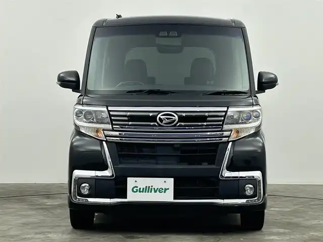 ダイハツ タント カスタム RS トップED SA Ⅲ 群馬県 2018(平30)年 6.7万km ブラックマイカメタリック 社外8型ナビ（ＣＤ．ＤＶＤ．ＢＴ．ＳＤ．フルセグ）　Ｂカメラ　純正フリップダウン　スマアシ３　衝突軽減　レーンキープアシスト　オートハイビーム　両側パワースライド　ＬＥＤヘッドライド　ＥＴＣ　オートリトラクターミラー　スペアキー　プッシュスタート　純正アルミ　LEDフォグランプ