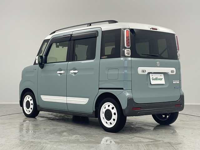 スズキ スペーシア ギア マイスタイル 茨城県 2022(令4)年 1.6万km オフブルーメタリック/ホワイト2トーン スズキセーフティサポート/社外SDナビ/　　CD/DVD/BT/フルセグ/バックカメラ/両側パワースライドドア/レーダークルーズコントロール/LEDオートライト/シートヒーター/ステアリングスイッチ/禁煙車