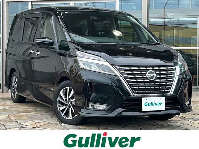 日産 セレナ ハイウェイスター V 静岡県 2021(令3)年 2.6万km ダイヤモンドブラック 純正ナビ/・ラジオ/フルセグTV/・SD/USB/CD/DVD/Bluetooth/ipod/主要装備/・レーダークルーズコントロール　/・ドライブレコーダー　/・後席モニター　/・エマージェンシーブレーキ　/・全方位カメラ/・両側パワースライドドア　/・デジタルインナーミラー　/・ETC/・ＢＳＭ　/・ステアリングリモコン　/・オートホールド/・スマートキー/・プッシュスタート/・LEDヘッドライト/・LEDフォグランプ/・純正フロアマット/・純正アルミホイール