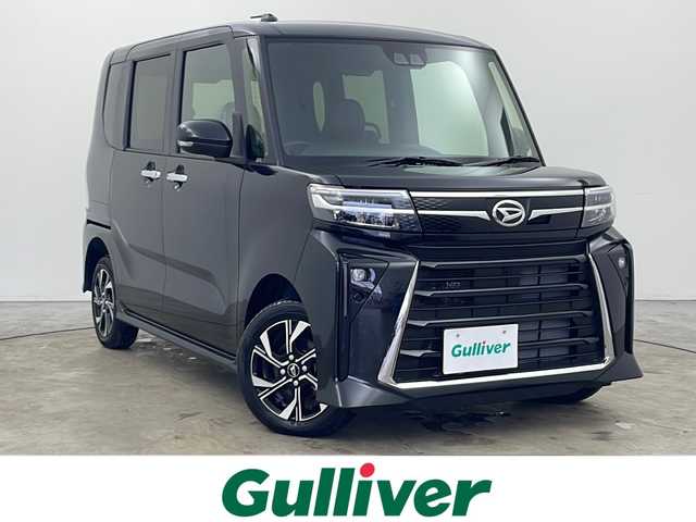 ダイハツ タント カスタム X 秋田県 2024(令6)年 0.1千km ブラックマイカメタリック ４ＷＤ/バックカメラ装着車両/両側パワースライドドア/ウェルカムオープン/前席シートヒーター/ハーフレザーシート/オートブレーキホールド/プッシュスタート/スマートキー/スペアキー/オートライト/リアサンシェード/ＬＥＤヘッドライト/オーディオレス
