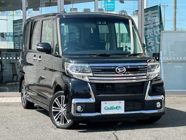 ダイハツ タント カスタム RS トップED SA Ⅲ 青森県 2017(平29)年 9.4万km ブラックマイカメタリック インタークーラーターボ/Ｐａｎａｓｏｎｉｃナビ/フルセグTV（走行中視聴可）/BlueTooth接続/CD DVD再生/両側パワースライドドア/Ｄ席シートヒーター/バックカメラ/コーナーセンサー/アイドリングストップ/スマートアシスト３/横滑り防止装置/プリクラッシュセーフティ/スペアキー1本、エンジンスターター/冬タイヤ、ホイールセット4本積み込み