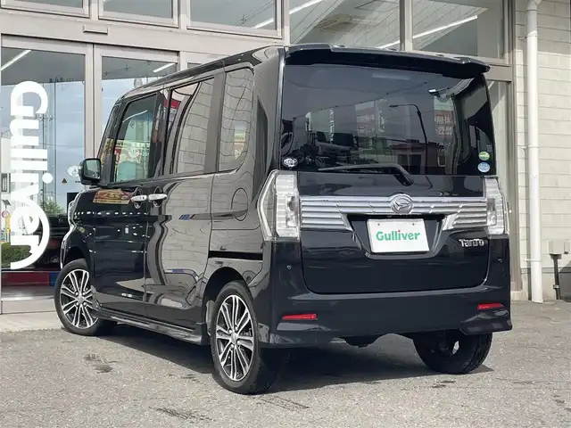 ダイハツ タント カスタム RS トップED SA Ⅲ 青森県 2017(平29)年 9.4万km ブラックマイカメタリック インタークーラーターボ/Ｐａｎａｓｏｎｉｃナビ/フルセグTV（走行中視聴可）/BlueTooth接続/CD DVD再生/両側パワースライドドア/Ｄ席シートヒーター/バックカメラ/コーナーセンサー/アイドリングストップ/スマートアシスト３/横滑り防止装置/プリクラッシュセーフティ/スペアキー1本/冬タイヤ、ホイールセット4本積み込み