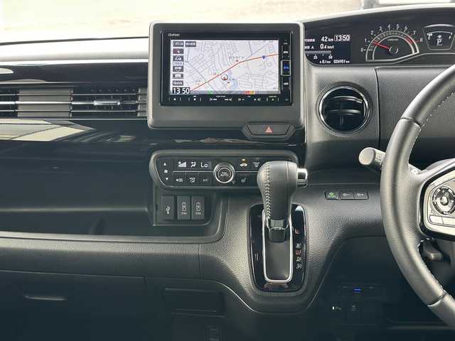ホンダ Ｎ ＢＯＸ カスタム L ターボ 千葉県 2021(令3)年 2.7万km ミッドナイトブルービームM 純正メモリナビ/(フルセグTV CD DVD BT FM AM)/バックカメラ/前後ドライブレコーダー/衝突被害軽減システム/車線逸脱警報/クルーズコントロール/ハーフレザーシート/両側パワースライドドア/横滑り防止装置/ETC/アイドリングストップ/LEDヘッドライト/フォグランプ/オートライト/ウィンカーミラー/電動格納ミラー/純正15インチAW/シートヒーター/シートリフター/プッシュスタート/スマートキー/フロアマット/ドアバイザー