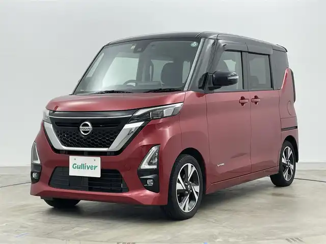 日産 ルークス HWS Gターボ プロパイロットED 岡山県 2022(令4)年 3.2万km スパークリングレッド/ブラック 純正９インチナビ　/（BT/フルセグTV）/プロパイロット　/衝突軽減ブレーキ/両側電動スライド/アラウンドビューモニター/ビルトインＥＴＣ　/ＬＥＤヘッドライト　/前後コーナーセンサー　/純正ドライブレコーダー（前後）/プッシュスタート/アイドリングストップ/オートライト/スマートキー×2/純正フロアマット　/純正アルミホイール/保証書/取扱説明書/ナビ取扱説明書