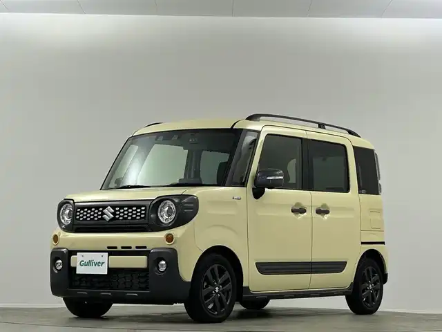 スズキ スペーシア ギア HYBRID XZ 埼玉県 2022(令4)年 2.1万km シフォンアイボリーM 純正9型DA　DVD　BT　CD　TV　全方位カメラ　両側電動スライドドア　シートヒーター　ＥＴＣ　ドライブレコーダー　ＬＥＤヘッドライト　ＨＵＤ　追従走行　フルセグＴＶ　衝突被害軽減　Ｂｌｕｅｔｏｏｔｈ　ルーフレール