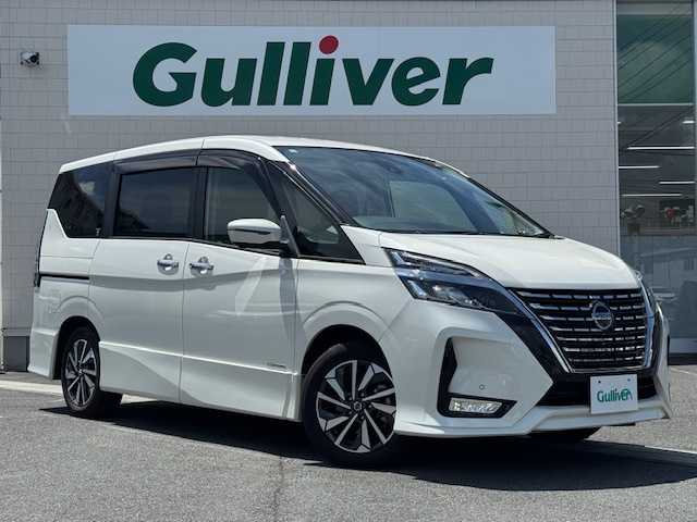 日産 セレナ ハイウェイスター G 静岡県 2020(令2)年 1.9万km ブリリアントホワイトパール ●10インチ純正ナビ/(フルセグ/CD/DVD/Bluetooth)/●全方位カメラ/●プロパイロット/(レーダークルーズコントロール/レーンキープアシスト)/●ブラインドスポットモニター/●衝突被害軽減システム/●前後コーナーセンサー/●電動パーキングブレーキ/●オートブレーキホールド/●LEDライト＆フォグランプ/●オートライト/●革巻きステアリング/●ステアリングスイッチ/●ETC/●前方ドライブレコーダー/●デジタルインナーミラー/●両側パワースライドドア/●スマートキー/●プッシュスタート/●ドアバイザー/●純正フロアマット/●純正16インチアルミホイール/●W＋サイド＋カーテンSRS＋ABS/●保証書/●車輌取扱説明書/●ナビ取扱説明書