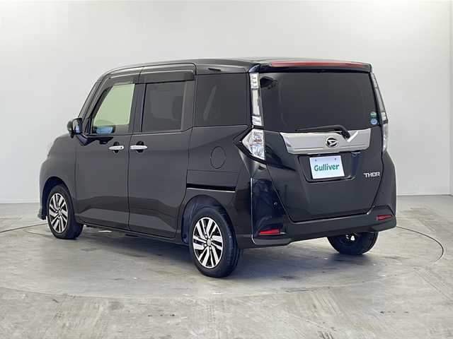 ダイハツ トール カスタムG SAⅡ 栃木県 2017(平29)年 6.1万km ブラックマイカメタリック 社外ナビ/（BT/フルセグ/AM/FM/CD/DVD/SD）/バックカメラ/クルーズコントロール/衝突被害軽減システム/車線逸脱防止警報/純正14インチアルミホイール/純正フロアマット/ドライブレコーダー/ビルトインETC/両側パワースライドドア/電動格納ミラー/ステアリングスイッチ/LEDヘッドライト/フォグランプ/プッシュスタート/スマートキー