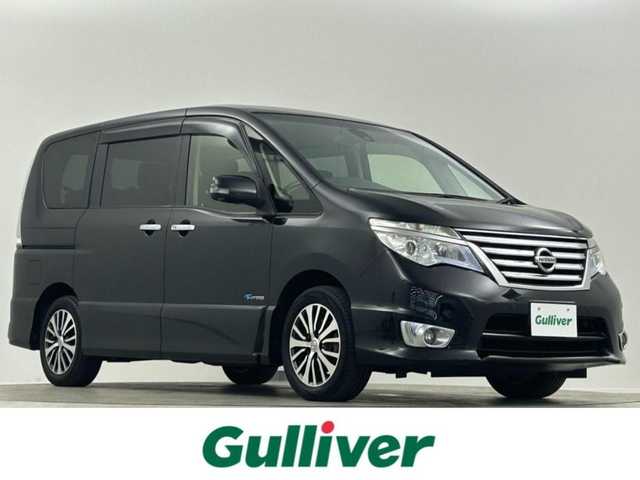 日産 セレナ ハイウェイスター S HV Vセレ 埼玉県 2015(平27)年 6.1万km ダイヤモンドブラック 純正9型ナビ 全方位 両側電動 衝突被害軽減 禁煙車　CD　DVD　BT　フルセグ　前後コーナーセンサー　レーンキープアシスト　クルーズコントロール　ETC　LEDヘッドライト　オートライト