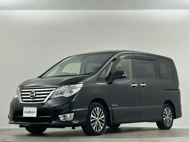 日産 セレナ ハイウェイスター S HV Vセレ 埼玉県 2015(平27)年 6.1万km ダイヤモンドブラック 純正9型ナビ 全方位 両側電動 衝突被害軽減 禁煙車　CD　DVD　BT　フルセグ　前後コーナーセンサー　レーンキープアシスト　クルーズコントロール　ETC　LEDヘッドライト　オートライト
