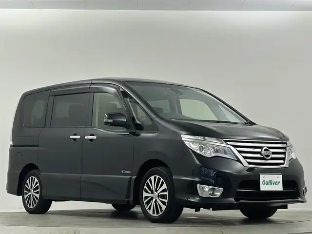 日産 セレナ ハイウェイスター S HV Vセレ 埼玉県 2015(平27)年 6.1万km ダイヤモンドブラック 純正9型ナビ 全方位 両側電動 衝突被害軽減 禁煙車　CD　DVD　BT　フルセグ　前後コーナーセンサー　レーンキープアシスト　クルーズコントロール　ETC　LEDヘッドライト　オートライト