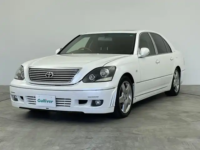 トヨタ セルシオ Cタイプ 群馬県 2003(平15)年 5.8万km ホワイトパールクリスタルシャイン 純正マルチ　サンルーフ　黒レザーシート　シートヒーター　ビルトインＥＴＣ　バックカメラ　クルーズコントロール　社外エアロ　社外マフラー　社外エアサスコントローラー　社外ＨＩＤヘッドライト 純正18インチアルミ