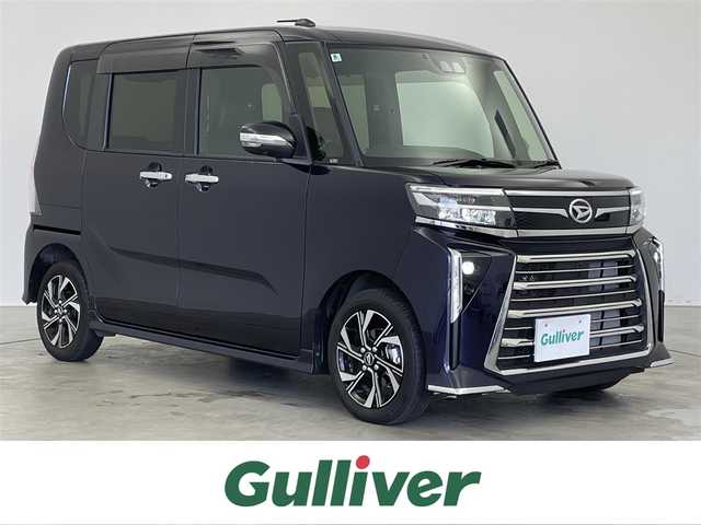 ダイハツ タント カスタム X 埼玉県 2024(令6)年 0.3万km クールバイオレットクリスタルシャイン 純正ナビ　パノラミックビューモニター　両側パワースライドドア　ドライブレコーダー　スマートアシスト　シートヒーター　ビルトインＥＴＣ２．０　オートライト　ＬＥＤライト　地デジＴＶ　純正アルミホイール