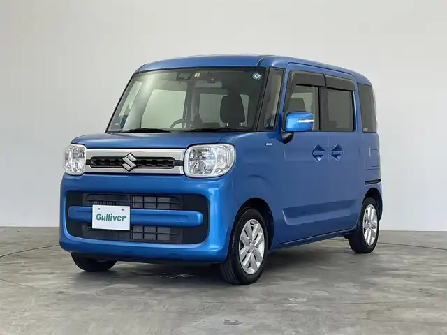 スズキ スペーシア HYBRID X 群馬県 2019(平31)年 5.4万km ブリスクブルーM 社外７型ナビ（ＢＴ／ＣＤ／ＳＤ／ワンセグ）　Ｂカメラ　衝突軽減　レーンキープ　オートハイビーム　両側パワスラ　シートヒーター　ドラレコ　コーナーセンサー　サーキュレーター　ＬＥＤヘッド　Ｐスタート　スマートキー　純正アルミ　禁煙車