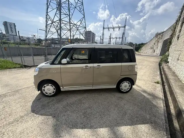 ダイハツ ムーヴ キャンバス G メイクアップ SA Ⅲ 長崎県 2018(平30)年 6万km パールホワイトⅢ/ナチュラルベージュマイカメタリック 2トーン 純正ディスプレイオーディオ/（CD/DVD/BT）/バックカメラ/衝突軽減ブレーキ/両側パワースライドドア/シートカバー/スマートキー/プッシュスタート/オートライト