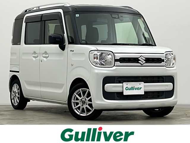 スズキ スペーシア HYBRID X 宮城県 2018(平30)年 3.8万km ピュアホワイトパール/ブラック2トーン 純正SDナビ/・BT接続/フルセグTV/・USB入力/AM/FM/両側パワースライドドア/デュアルセンサーブレーキサポート/運転席・助手席・サイドエアバッグ/ヘッドライトレベライザー/純正フロアマット/車外バックカメラ/運転席シートヒーター/後席バイザー/ルーフレール/後方クリアランスソナー