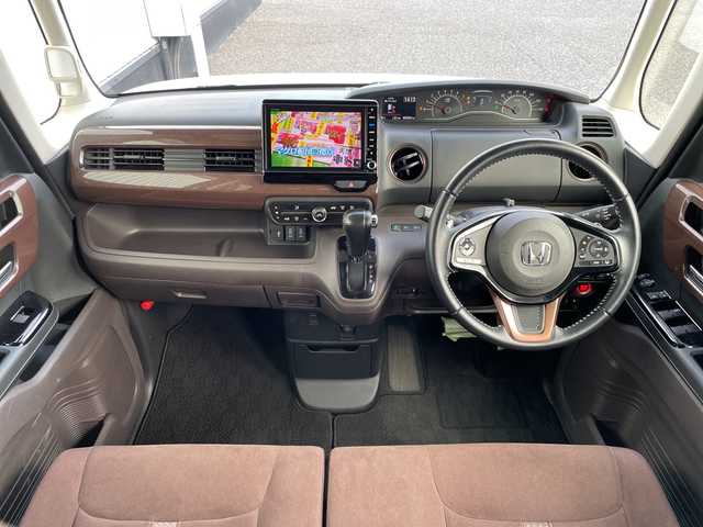 ホンダ Ｎ ＢＯＸ G･Lターボ Hセンシング カッパーブラウンスタイル 千葉県 2019(令1)年 4.6万km パールⅡ 純正8インチナビ/(フルセグTV/BT/CD/DVD/FM/AM)/衝突被害軽減システム/車線逸脱警報/バックカメラ/追従式クルーズコントロール/両側パワースライドドア/横滑り防止装置/ETC/アイドリングストップ/LEDヘッドライト/オートライト/ウィンカーミラー/電動格納ミラー/シートリフター/プッシュスタート/スマートキー/フロアマット/保証書