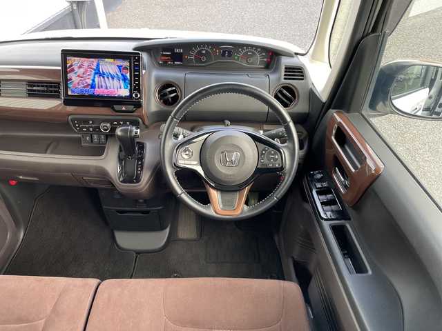 ホンダ Ｎ ＢＯＸ G･Lターボ Hセンシング カッパーブラウンスタイル 千葉県 2019(令1)年 4.6万km パールⅡ 純正8インチナビ/(フルセグTV/BT/CD/DVD/FM/AM)/衝突被害軽減システム/車線逸脱警報/バックカメラ/追従式クルーズコントロール/両側パワースライドドア/横滑り防止装置/ETC/アイドリングストップ/LEDヘッドライト/オートライト/ウィンカーミラー/電動格納ミラー/シートリフター/プッシュスタート/スマートキー/フロアマット/保証書