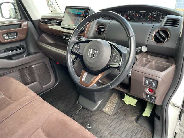 ホンダ Ｎ ＢＯＸ G･Lターボ Hセンシング カッパーブラウンスタイル 千葉県 2019(令1)年 4.6万km パールⅡ 純正8インチナビ/(フルセグTV/BT/CD/DVD/FM/AM)/衝突被害軽減システム/車線逸脱警報/バックカメラ/追従式クルーズコントロール/両側パワースライドドア/横滑り防止装置/ETC/アイドリングストップ/LEDヘッドライト/オートライト/ウィンカーミラー/電動格納ミラー/シートリフター/プッシュスタート/スマートキー/フロアマット/保証書