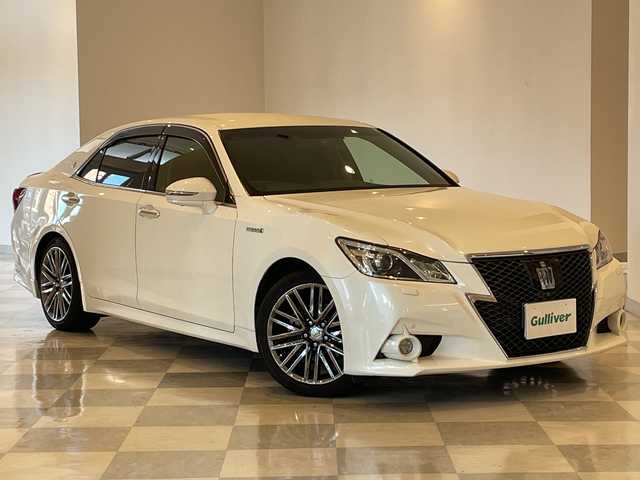 トヨタ クラウン ハイブリッド アスリートG 福井県 2013(平25)年 10万km ホワイトパールクリスタルシャイン 純正8インチHDDナビ/フルセグTV/BT/DVD/CD/HDD/USB/パノラミックビューモニター/レーダークルーズコントロール/クリアランスソナー/先行車発信お知らせ/ETC/前後ドライブレコーダー/レザーシート/パワーシート/シートヒーター/エアシート/ステアリングヒーター/HIDヘッドライト/オートライト/オートハイビーム/純正18インチアルミホイール/MTモード付AT/電動リアサンシェード/プッシュスタート/スマートキー/盗難防止装置/ヘッドライトウォッシャー/純正フロアマット