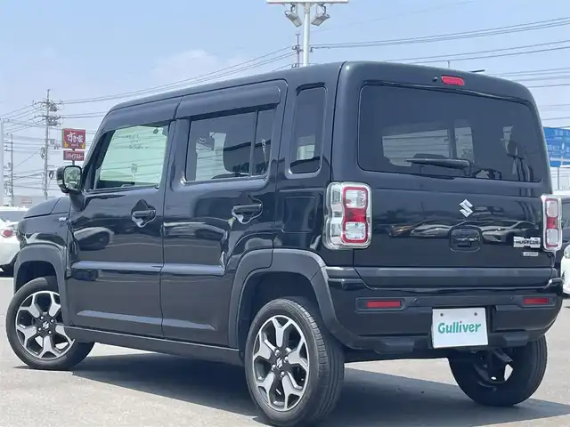 スズキ ハスラー HYBRID X 岡山県 2021(令3)年 4.4万km ブルーイッシュブラックパール3 登録時走行距離 44051km/禁煙車/純正メモリナビ/　【CD/DVD/Bluetooth/フルセグTV/】/全方位カメラ/衝突被害軽減システム（デュアルカメラブレーキサポート）/車線逸脱警報（レーンキープアシスト）/コーナーセンサー/ドライブレコーダー/ビルトインETC/シートヒーター（D・N席）/革巻きステアリング/ステアリングスイッチ/純正LEDヘッドライト/LEDフォグライト/オートライト/プッシュスタート/スマートキー/アイドリングストップ/純正アルミホイール 15インチ/ドアバイザー/ウインカーミラー/電動格納ミラー/純正フロアマット/プライバシーガラス/横滑防止装置/盗難防止装置